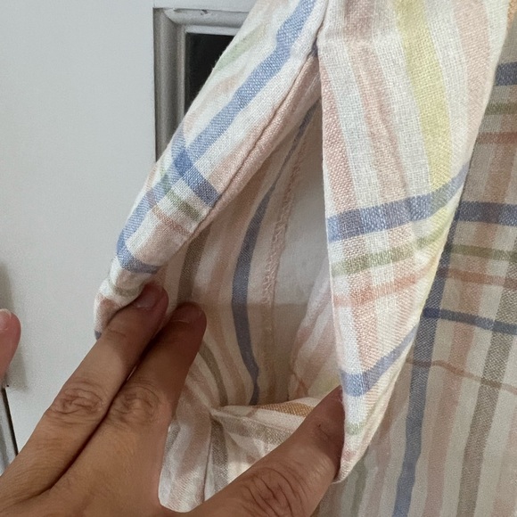 Madewell Linen-Blend Clara Midi Dress in Plaid - Size XL - NWT - Picture 4 of 8